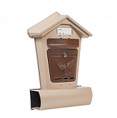 Ящик почтовый "Элит"бежевый, коричневый с замком + 2 ключа "Цикл"