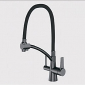 Смеситель для кухни Gappo однорычажный с подключением фильтра для питьевой воды оружейная сталь G4398-19 