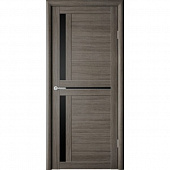 Дверь межкомнатная ALBERO Кельн Эко шпон серый кедр ПО*550*1870 стекло черное