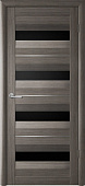 Дверь межкомнатная Барселона Эко-шпон Серый кедр  ПО*800 стекло черное 