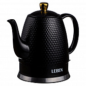 Чайник электрический керамический 1,2 л, черный LEBEN 291-104