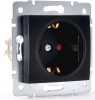 Розетка 707-4288-124 1-гн керамика 16А б/з шторки черный бархат Karina