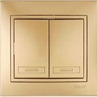 Переключатель 2-клавиши  металлик золото 701-1313-106 