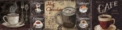 Фартук кухонный Кофе ассорти (2400х610х6мм) МДФ высокоглянцевый с тиснением