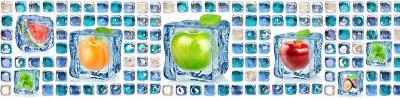 Фартук кухонный Кафель цв. Мозайка с фруктами (2440х610х3мм) ХДФ