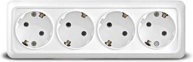 Розетка UNIVersal Олимп ОУ 4 мест. бел. (с/з, керам.осн.) 1163