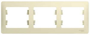 Рамка 3 места , горизонтальная , бежевая SchE GSL000203