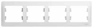 Рамка 4 места , горизонтальная , белая SchE GSL000104