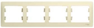 Рамка 4 места , горизонтальная , бежевая SchE GSL000204