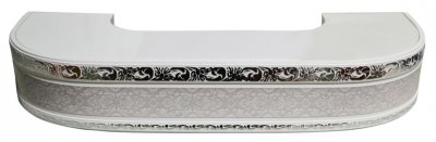 Карниз DDA Белый хром "ГРАНД ЛЮКС" 3,8 м 68 мм 3-х. рядные с поворотом 