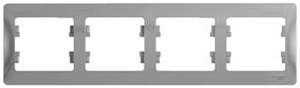 Рамка 4 места , горизонтальная , алюминий SchE GSL000304