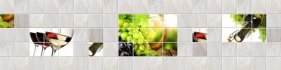 Фартук кухонный Кафель цв. Вино (2440х610х3мм) ХДФ