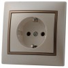 Розетка с/у 1гн. с/з с кр.керам. металл.серый Мира