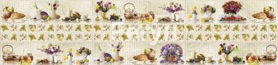 Фартук кухонный Деревенский натюрморт белый (2835х645х1,5мм)