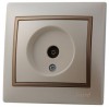 Розетка 701-3031-129 ТВ-проходная 1-ая перлам. с корич. вст. Мира
