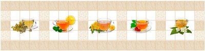 Фартук кухонный Кафель цв. Цейлон (2440х610х3мм) ХДФ