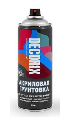 Грунтовка аэрозольная DECORIX черная 520мл 0108-02 DX