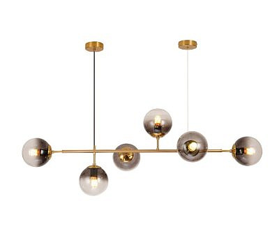 Люстра Ирида бронза ( серые плафоны) 07622-6,20 w 120*35 h95 E140 07622-6,20