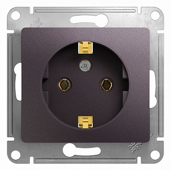 Механизм розетки 1-м с заземлением сиреневый туман SchE GLS001443