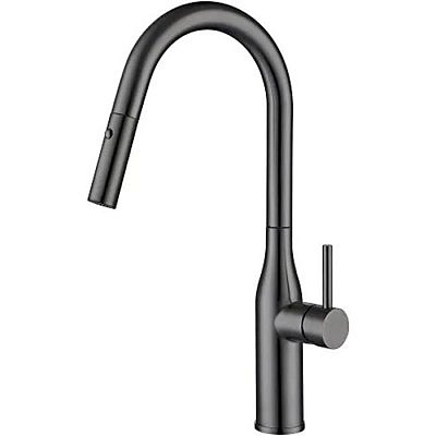 Смеситель для кухни Gappo G4398-41 с выдвижным изливом оружейная сталь