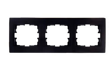 Рамка 3-местная Lezard Karina  LIFE Черный бархат горизонтальная 707-4200-148