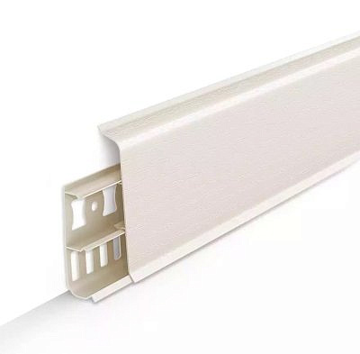 Плинтус напольный Ideal Деконика Кремовый-белый (85 мм)