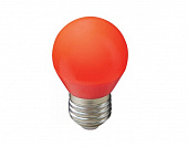 Лампа светодиодная E27 шар матовый LED 220V 5W КРАСНЫЙ  77*45