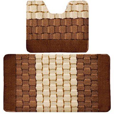 Коврик BANYOLINиз 2-шт.60*100м.,BROWN коричневый