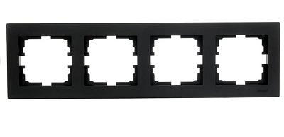 Рамка 4я ч горизонтальная черный бархат 4200-149