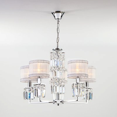 Люстра повесная Zaffiro Eurosvet 10099/5 хром прозрачный хрусталь