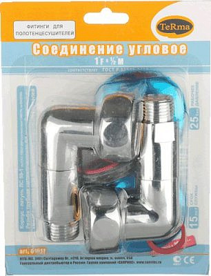 Уголок  1 * 1/2  для полотенцесушителя (пара) (01511) TERMA