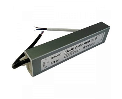 Блок питания для св/д лент 24V  60W IP67 2.5 A 170х40х22 импульс  APEYRON