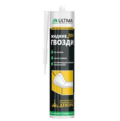 Клей для монтажа пенопанелей (акрил) ULTIMA 301 350г белый