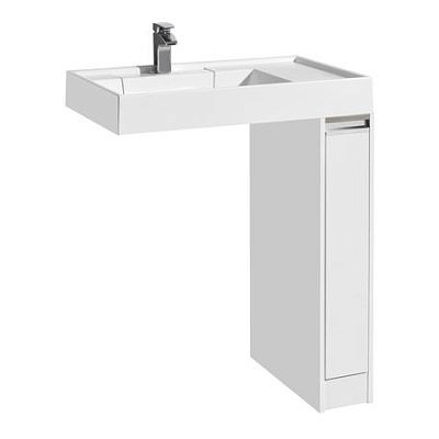 Тумба Акватон Лондри 20 под стиральную машинку с раковиной Рейн 80 (чаша слева)  