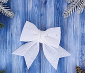 Украшение ёлочное "Бант со звёздочками" (набор 2 шт) 12х12 см, белый 2371276