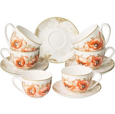 ЧАЙНЫЙ НАБОР LEFARD "ANTIQUE" НА 6 ПЕРСОР 12 предметов 330мл 415-2262