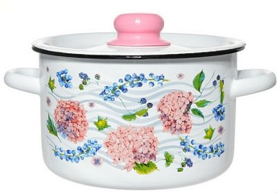 Кастрюля эмалированная цилиндр Hortensia 4,5л ТМ Appetite 1С17С