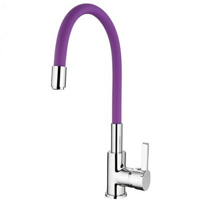 Cмеситель для кухни Ledeme  L4898-8  с силиконовым изливом, фиолетовый 