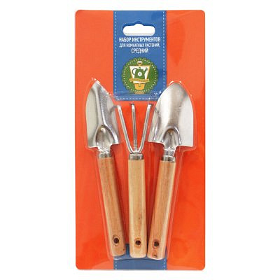 Набор для комнатных растений с деревянными ручками (2 совка, грабли) (1/100) "FEONA" 126-3003 / AJ1087