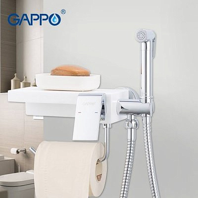 Гигиенический душ  Gappo G7296 с бумагодержателем белый/хром.