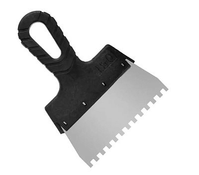 Шпатель DECOR зуб 4*4мм 150мм нержавеющая сталь,пластиковая ручка 311-3150