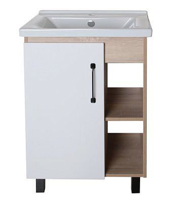 Подстолье АСБ Адель 60 белая с раковиной Миранда 60 