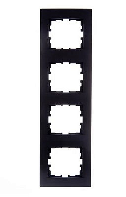 Рамка 4-местная Lezard Karina  LIFE Черный бархат вертикальная 707-4200-154