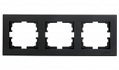 Рамка 3я горизонтальная черный бархат 742-4200-148