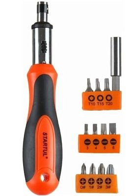 Отвертка реверс с набором бит 12-в-1 STARTUL PROFI ST3049-12