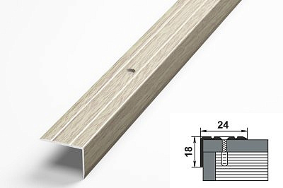 Профиль угловой ПУ03 дуб белёный 24*18*900