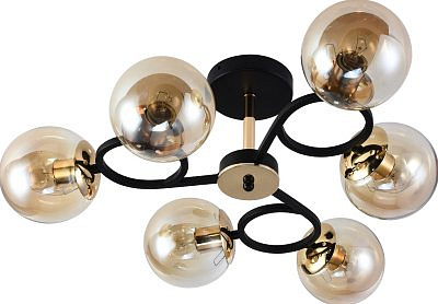 Люстра Ruota 24500-6 BK+FGD  6xE27/60W (65*65*22.5)
