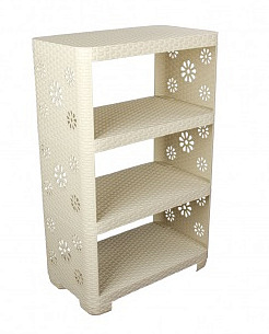 Этажерка "Плетенка" №2 4-х секц. слон. кость (уп.1)
