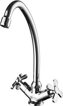 Смеситель для кухни Lemark LM6544С двуручный с поворотным изливом 290мм