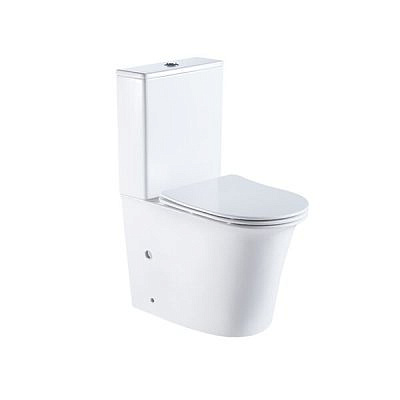 Унитаз-компакт Cerutti AVISIO безободковый, крышка с микролифтом (610*380*830)